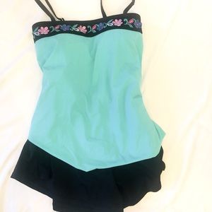 Fit4U Embroidered Bandeau Tankini sz 14
